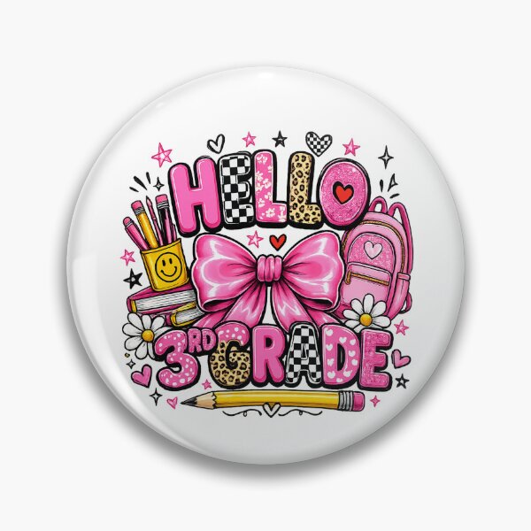 Item preview, Hello 3rd Grade Pink Backpack School designed and sold by QuiteOrbit.