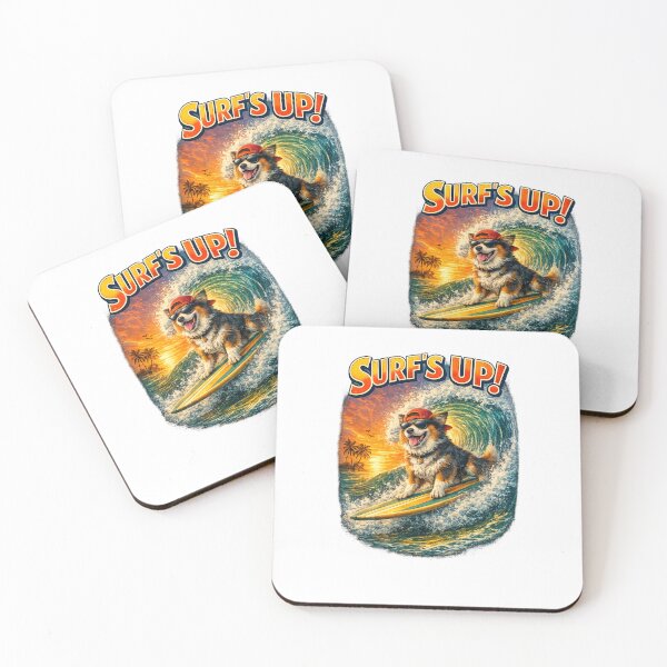 Item preview, Surfing Dogs – Surf Bark Repeat | Funny Beach Dog Collection designed and sold by TheCanineCanvas.