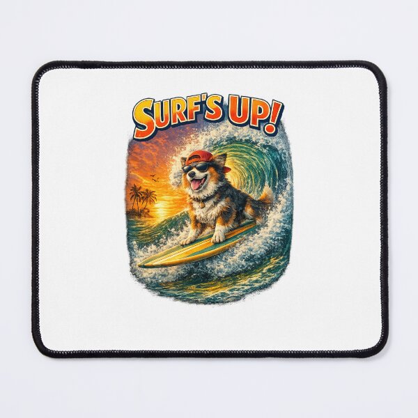 Item preview, Surfing Dogs – Surf Bark Repeat | Funny Beach Dog Collection designed and sold by TheCanineCanvas.