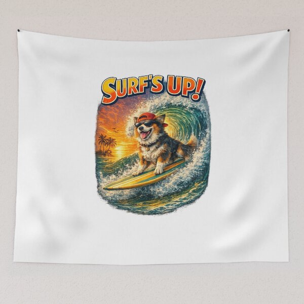 Item preview, Surfing Dogs – Surf Bark Repeat | Funny Beach Dog Collection designed and sold by TheCanineCanvas.