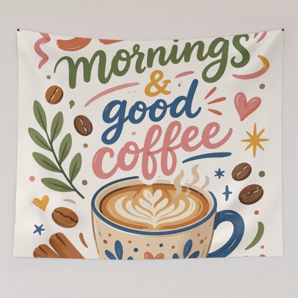 Item preview, Slow Mornings & Good Coffee - Cute Latte Art and Cinnamon Morning Art designed and sold by arfindo-indra.