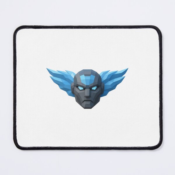 Item preview, Polygonal cybernetic face with blue wings designed and sold by AKRAMlogo.
