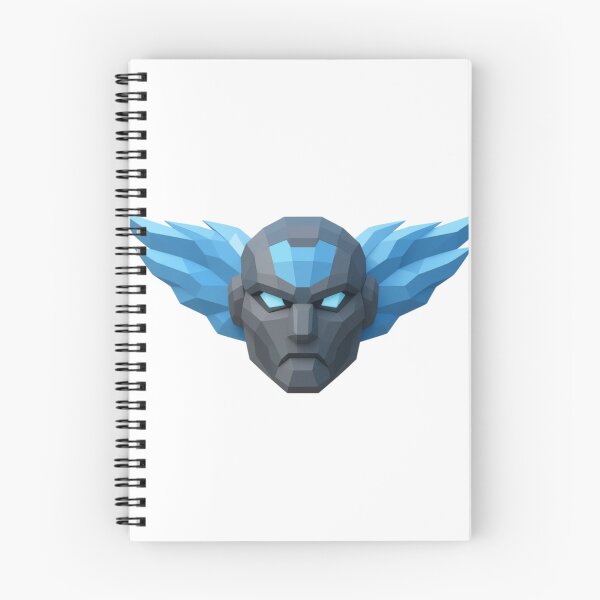 Item preview, Polygonal cybernetic face with blue wings designed and sold by AKRAMlogo.