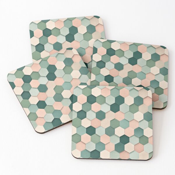 Item preview, Muted Mint Green Blush Faceted Cube Modernist designed and sold by scicilysimonee.