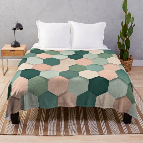 Item preview, Muted Mint Green Blush Faceted Cube Modernist designed and sold by scicilysimonee.