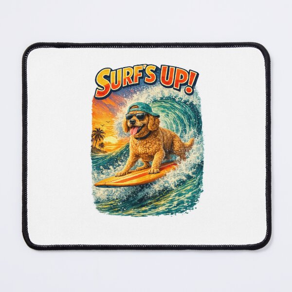 Item preview, Surfing Dogs – Surf Bark Repeat | Funny Beach Dog Collection designed and sold by TheCanineCanvas.