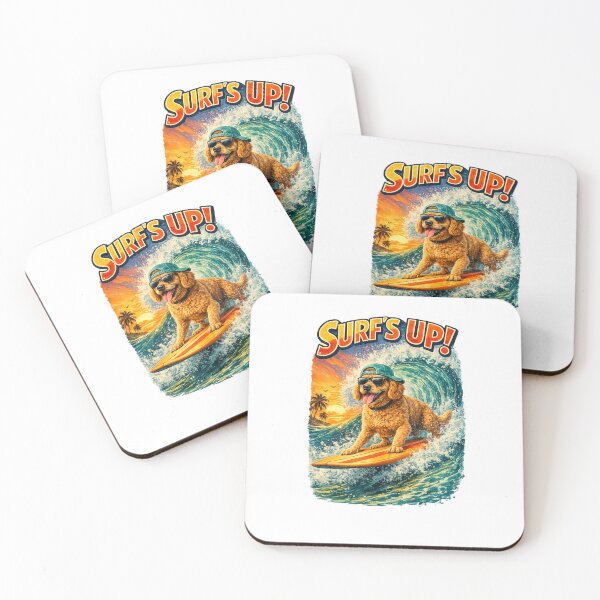 Item preview, Surfing Dogs – Surf Bark Repeat | Funny Beach Dog Collection designed and sold by TheCanineCanvas.
