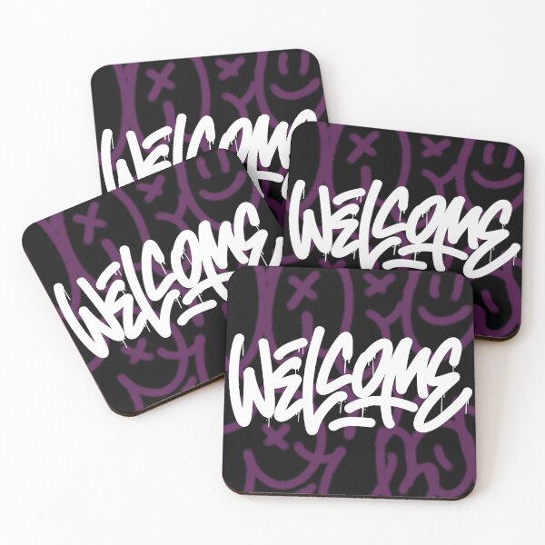 Item preview, Welcome Dripping Graffiti Tag Urban Streetwear Smiley Art designed and sold by Kimos Creative Store.