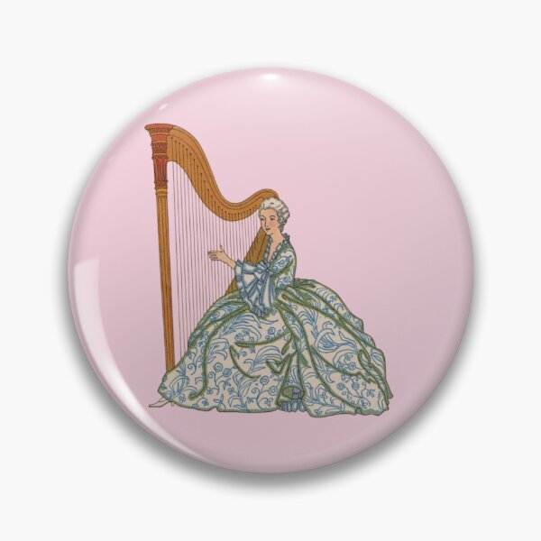 Item preview, Vintage Rococo Lady Playing Harp designed and sold by briar monrose.