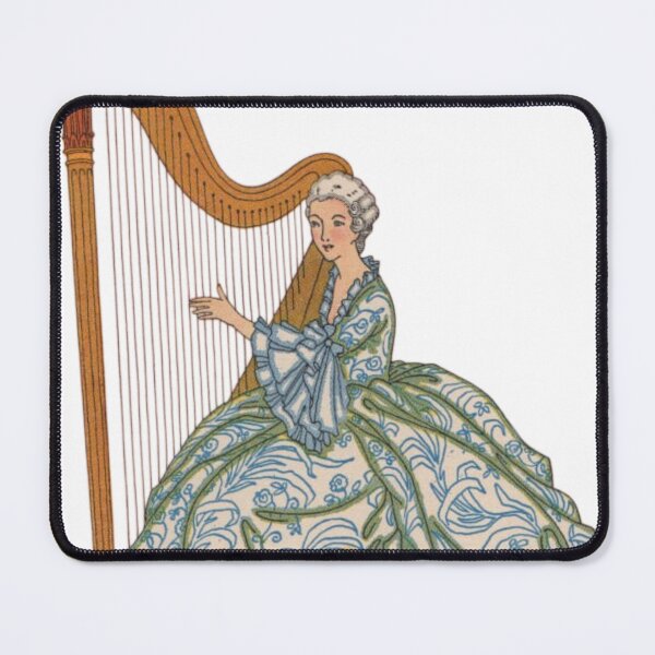 Item preview, Vintage Rococo Lady Playing Harp designed and sold by briar monrose.
