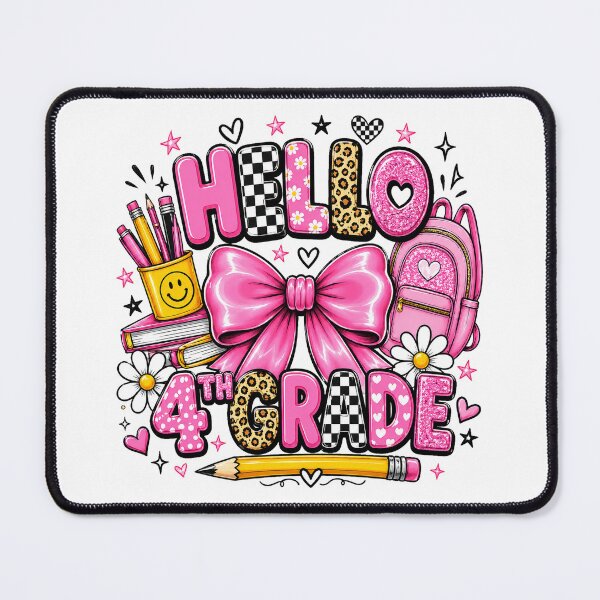 Item preview, Hello 4th Grade Cute Pink Bow Design Back To School designed and sold by QuiteOrbit.