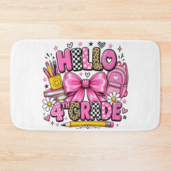 Item preview, Hello 4th Grade Cute Pink Bow Design Back To School designed and sold by QuiteOrbit.