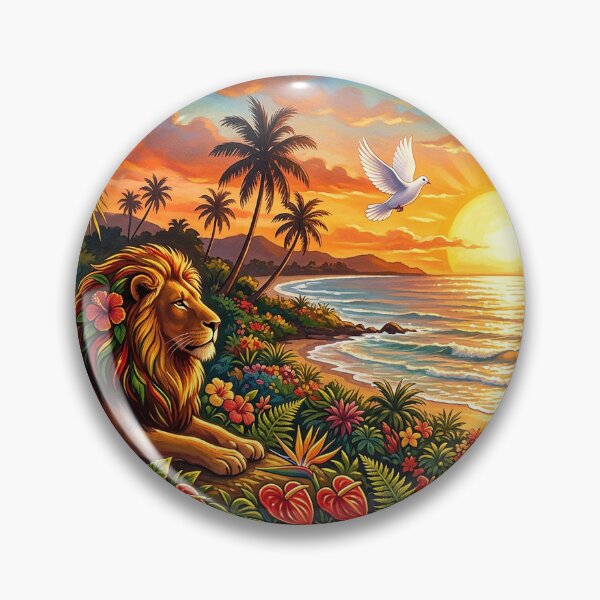 Item preview, Lion of Peace — One Love Tropical Sunset designed and sold by Hawaii26.