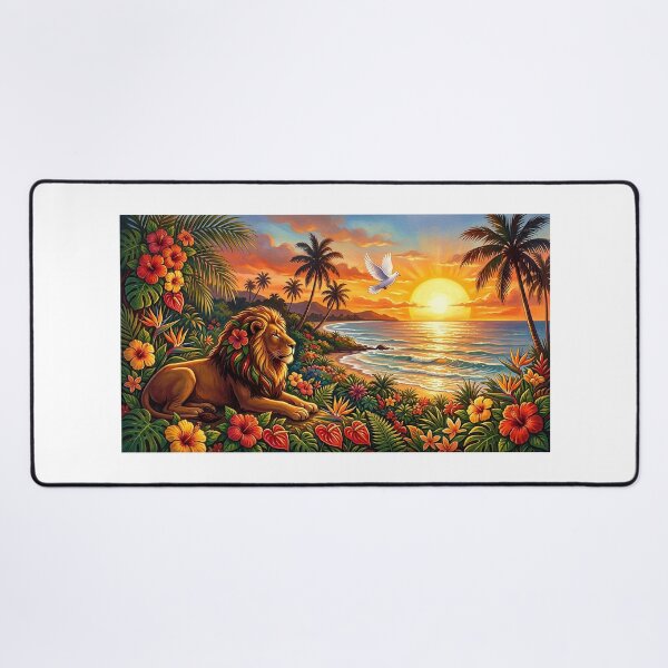 Item preview, Lion of Peace — One Love Tropical Sunset designed and sold by Hawaii26.