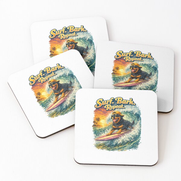 Item preview, Surfing Dogs – Surf Bark Repeat | Funny Beach Dog Collection designed and sold by TheCanineCanvas.