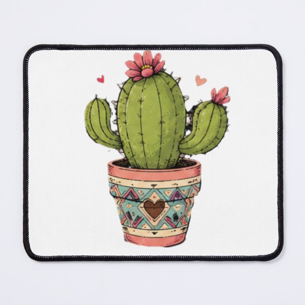 Item preview, Cute Cactus with Flowers and Hearts designed and sold by MyCalmDraw.