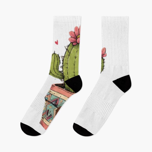 Item preview, Cute Cactus with Flowers and Hearts designed and sold by MyCalmDraw.