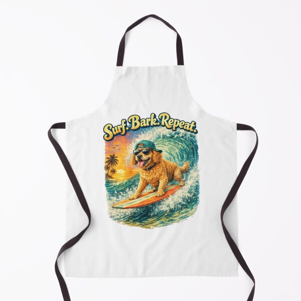 Item preview, Surfing Dogs – Surf Bark Repeat | Funny Beach Dog Collection designed and sold by TheCanineCanvas.