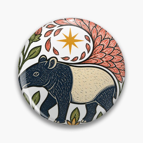 Item preview, Blockprint Tapir Dahlia Star designed and sold by aihrgdesign.