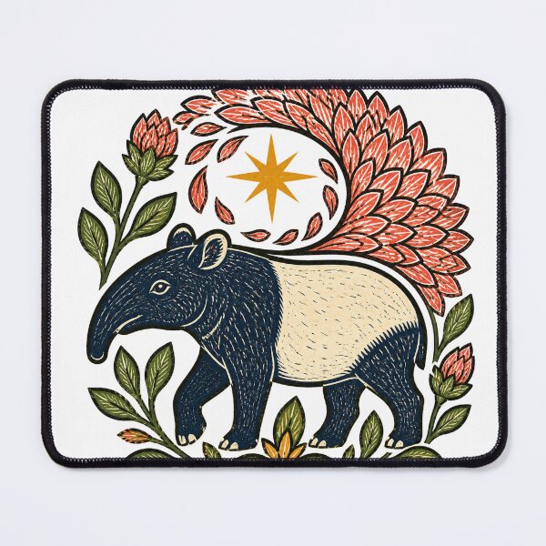 Item preview, Blockprint Tapir Dahlia Star designed and sold by aihrgdesign.