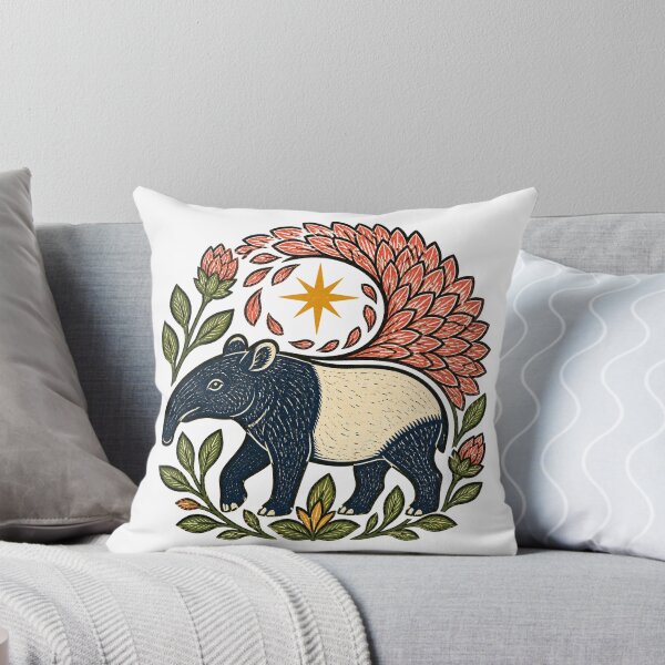 Item preview, Blockprint Tapir Dahlia Star designed and sold by aihrgdesign.