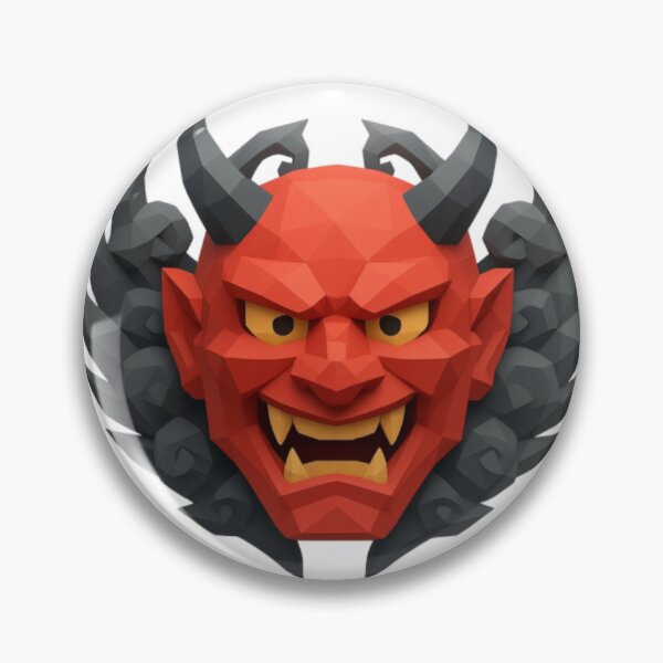 Item preview, Geometric style Oni demon mask designed and sold by AKRAMlogo.