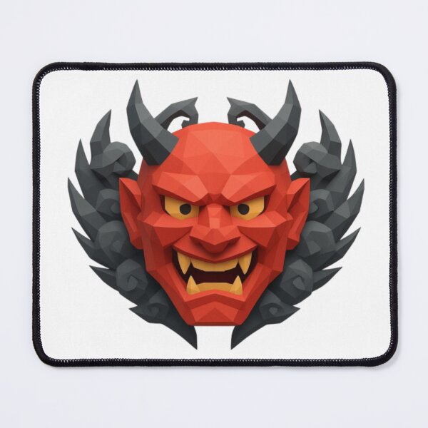 Item preview, Geometric style Oni demon mask designed and sold by AKRAMlogo.