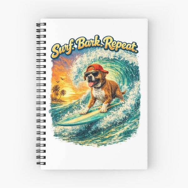 Item preview, Surfing Dogs – Surf Bark Repeat | Funny Beach Dog Collection designed and sold by TheCanineCanvas.