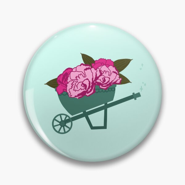 Item preview, Pink Peony Wheelbarrow Floral Garden Illustration – Cottagecore Botanical Design designed and sold by SweetButSnarky.