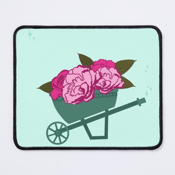 Item preview, Pink Peony Wheelbarrow Floral Garden Illustration – Cottagecore Botanical Design designed and sold by SweetButSnarky.