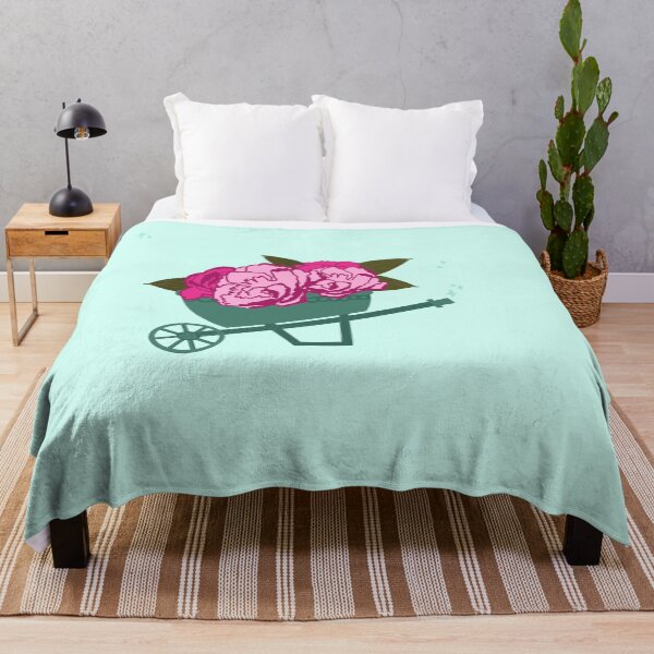 Item preview, Pink Peony Wheelbarrow Floral Garden Illustration – Cottagecore Botanical Design designed and sold by SweetButSnarky.