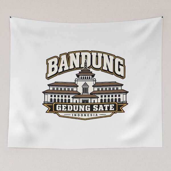 Item preview, Bandung Gedung Sate Indonesia Landmark Travel T-Shirt Design designed and sold by Ahsacom.