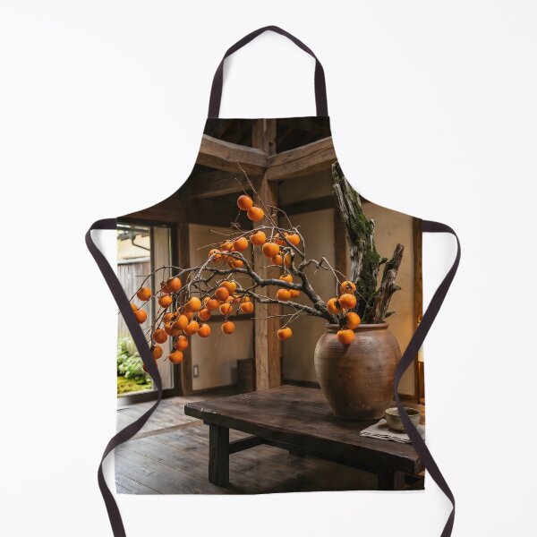 Item preview, Autumn Persimmon Ikebana Bunjinka Art designed and sold by conohitoAI-ArtGallery.