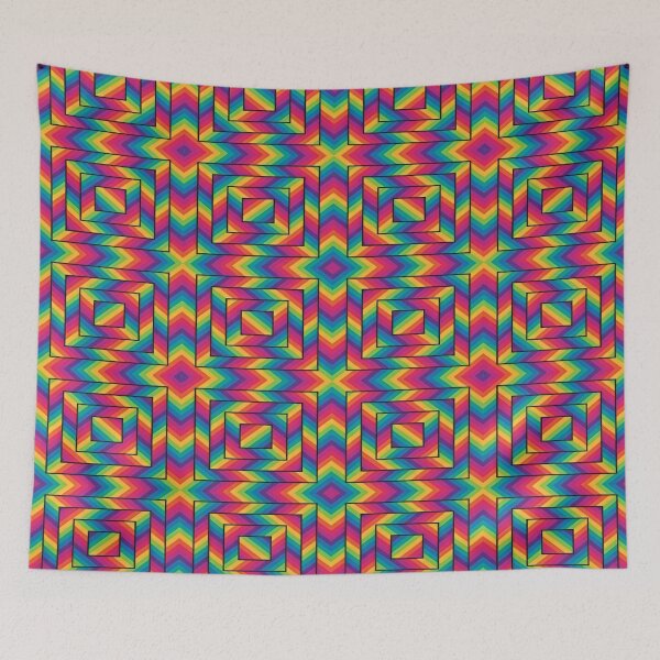 Item preview, A Vibrant and Hypnotic Geometric Pattern Featuring Bold Rainbow Colors designed and sold by Matt_Smith.