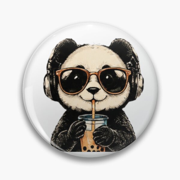 Item preview, Cool Panda with Sunglasses & Bubble Tea designed and sold by MyCalmDraw.