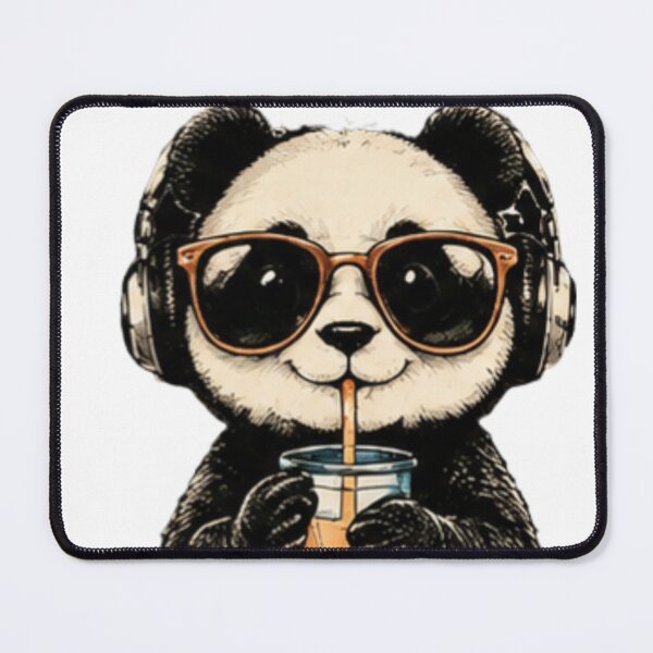 Item preview, Cool Panda with Sunglasses & Bubble Tea designed and sold by MyCalmDraw.