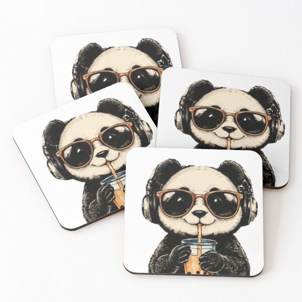 Item preview, Cool Panda with Sunglasses & Bubble Tea designed and sold by MyCalmDraw.
