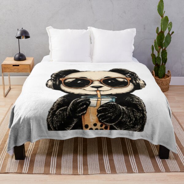 Item preview, Cool Panda with Sunglasses & Bubble Tea designed and sold by MyCalmDraw.