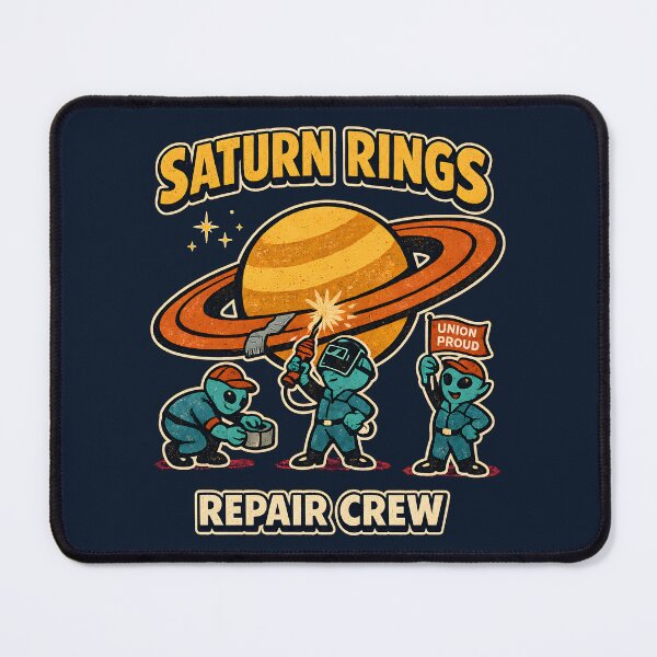 Item preview, Retro Alien Mechanics Repairing Saturn’s Rings designed and sold by radiogalaxy.