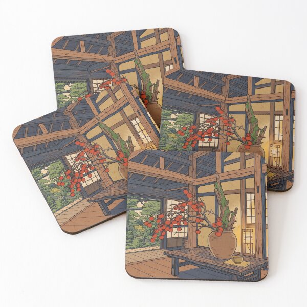 Item preview, Ukiyo-e Autumn Persimmon Ikebana Art designed and sold by conohitoAI-ArtGallery.