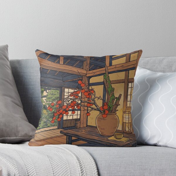 Item preview, Ukiyo-e Autumn Persimmon Ikebana Art designed and sold by conohitoAI-ArtGallery.