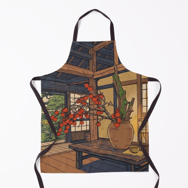 Item preview, Ukiyo-e Autumn Persimmon Ikebana Art designed and sold by conohitoAI-ArtGallery.