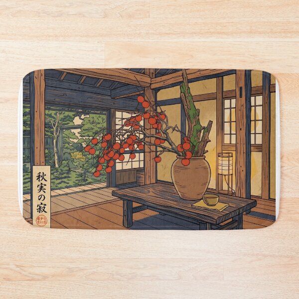 Item preview, Ukiyo-e Autumn Persimmon Ikebana Art designed and sold by conohitoAI-ArtGallery.
