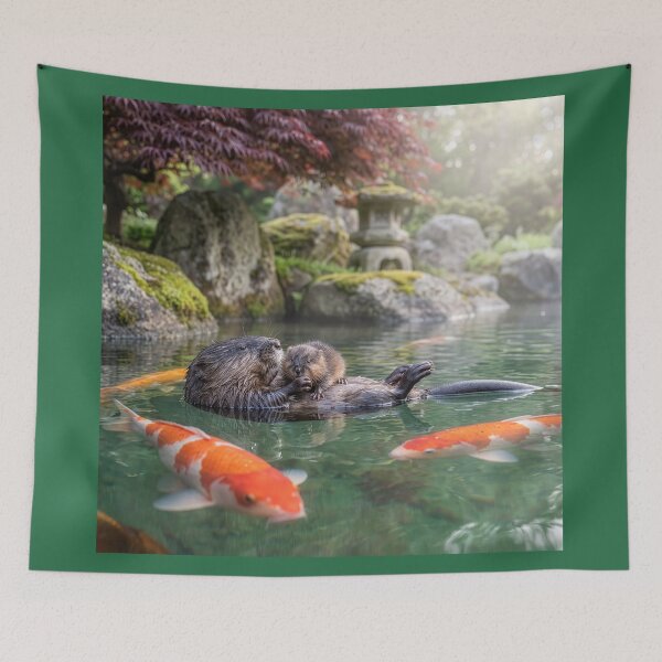 Item preview, Muskrat and Baby in Koi Pond designed and sold by Tridentulus.