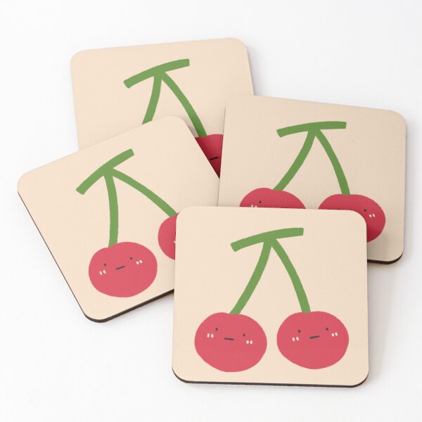 Item preview, Cute Cherry Pair Character with Faces designed and sold by bySunnieStudio.