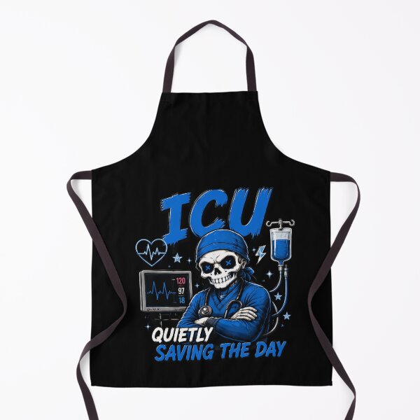 Item preview, ICU Quietly Saving The Day Critical Care Skull Nurse designed and sold by markymaarty.
