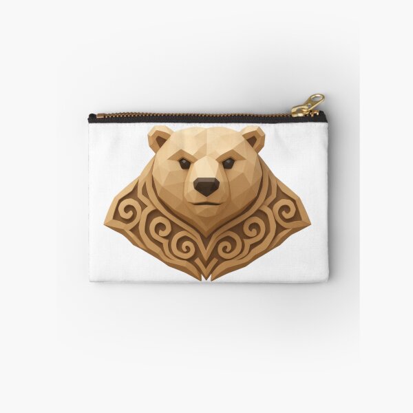 Item preview, Bear head with carved geometric patterns designed and sold by AKRAMlogo.