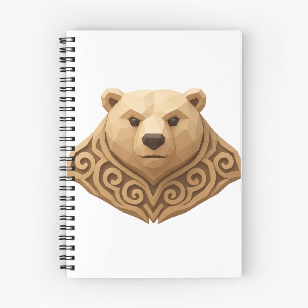 Item preview, Bear head with carved geometric patterns designed and sold by AKRAMlogo.