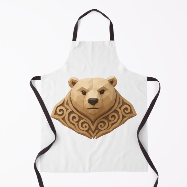 Item preview, Bear head with carved geometric patterns designed and sold by AKRAMlogo.