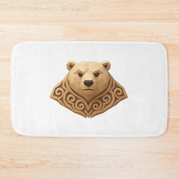Item preview, Bear head with carved geometric patterns designed and sold by AKRAMlogo.